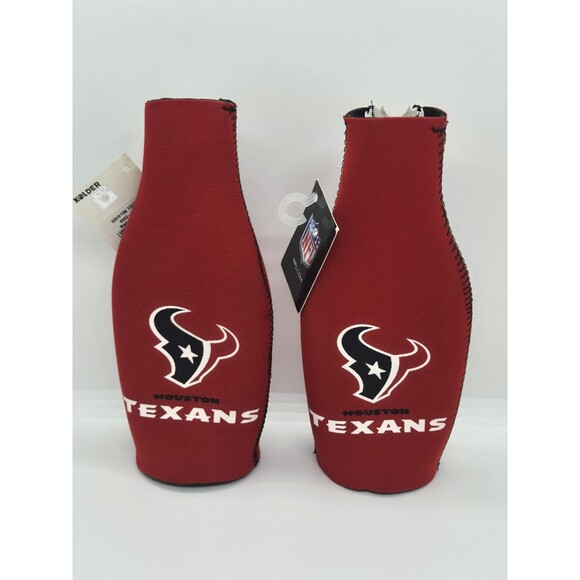 Lot Of (2) Houston Texans Bottle Suit Holder NFL Coozie Koozie Neoprene - Picture 1 of 6